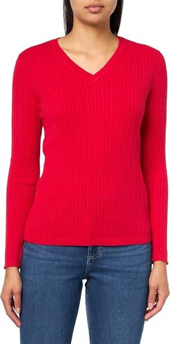 Tommy Hilfiger womens Cotton Vneck Cable Lightweight Sweater in Kuwait