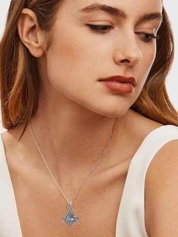 Swordgod Masonic Necklace for Men,925 Sterling Silver Freemason Pendant Necklace Freemasonry Jewelry Xmas Christmas Gift for Father Him Brother in Saudi Arabia