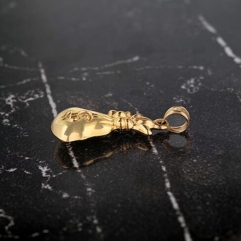 ارتفاع البولندية 14K الذهب الأصفر 3D الأموال الأموال قلادة سحر in Saudi Arabia
