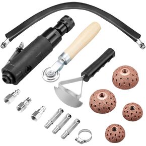 Air Tire Restoration Polish Patch Tools Kit Heavy Duty - Include 2500rpm Low Speed Air Tire Buffer, Tire Inner Liner Scraper, Patch Roller, Tungsten Steel Buffing Wheel