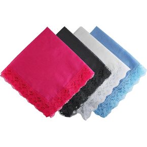 4pcs 24 "لوش وشاح اللفة مع زخارف الدانتيل لاب لاب أغطية اللفة لتنورات اللفة للنساء في الكنيسة (أسود+أبيض+أزرق+أحمر)