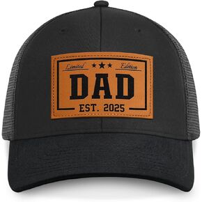 ZAGKOO Dad Hat Est 2025 for New Dad from Mom Wife - First Fathers Day Hat for New Dads Men Him Husband - Unique Gift for Birthday Christmas - Leather Patch Adjustable Snapback Cotton Trucker Cap