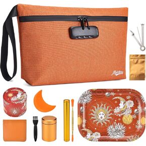 Storage Bag with Combination Lock Large Cosmetic Organizer Container Medicine Lock Case with Accessories