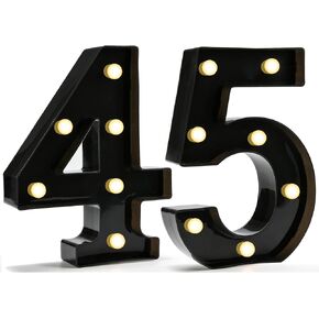 Pooqla LED Light Up Numbers, Warm White and Cool White Decorative Lighted Marquee Numbers, Light Up Numbers for Boys Girls Party, Wedding, Bar, Night Light, Room Decor, Birthday Decoration, Number 2