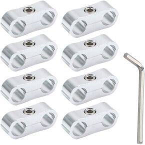 Modengzhe AN4 Hoses Separator Clamps Aluminum Alloy Hose Fitting for Car Fuel Line Brake Line Wire Harness (8 Pcs Silver)