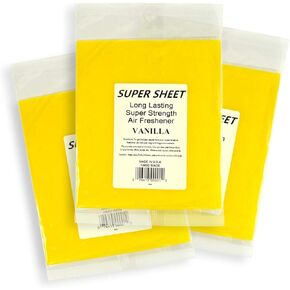 Super Sheet Large (8"x7") Under Seat Car Air Freshener, 3-PACK (Leather)