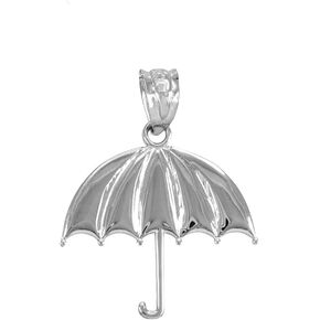 Claddagh Gold Trendy Necklaces High Polish 925 Sterling Silver Upright Umbrella Charm Pendant