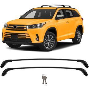 Roof Rack Cross Bars 220lbs Compatible with 2014-2019 Highlander XLE Limited & SE & LE & LE Plus Heavy Duty Aluminum Anti-Theft Metal Lockable Crossbars Rooftop Cargo Bars Luggage Racks Carrier
