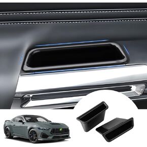 Autorder 2pcs الحد الأدنى من باب التخزين الأسود Sider Fox لعام 2024 2025 Ford Mustang Armrest Armrest Phone Container Door Treshy Bocket Tresh مع حصيرة مضادة للانزلاق
