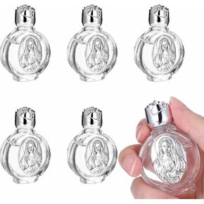 6pcs Glass Holy Water Bottle, Decorative Bottles Holy Water Container, Religious Empty Oil Containers for Catholic Christian Party Church, Home Wedding, Portable Party Favors