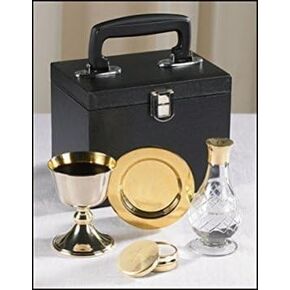 Chalice Paten Pyx Holy Water Bottle Carrying Case Minister Traveling Mass Kit