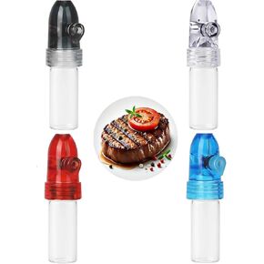 REDHATNHH-Portable Glass Decorative Bottle Kitchen Spice Dispenser Portable Leak-Proof Storage Bottle for Outdoor Camping Travel