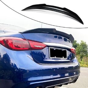 المفسد الحقيقي للألياف الكربونية لـ Infiniti Q50 Q50S Sedan 2014-2024 Trunk Lid Spoiler Wing PSM Type Duckbill (ألياف الكربون الحقيقية)
