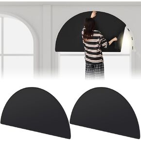 Juexica 2 PCS Arch Window Shades لا ستائر Blackout مع ملصقات نصف دائرة ، القمر ، شكل مستدير من السهل قطع وتثبيت الستائر الظل النافذة التي تغطي لحضانة الحمام مكتب الحمام
