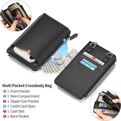 GAEKEAO Small Crossbody Bags for Women Leather Cell Phone Purse Bag Wallet with RFID Blocking Credit Card Slots in Kuwait