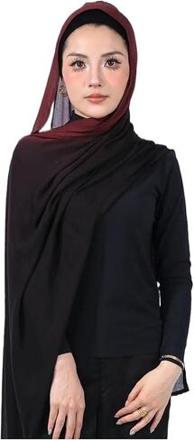 Special Ombre Modal Cotton Hijab Scarf for Women, Graceful Gradient Muslim Head Scarfs in Kuwait