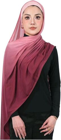 Special Ombre Modal Cotton Hijab Scarf for Women, Graceful Gradient Muslim Head Scarfs in Kuwait