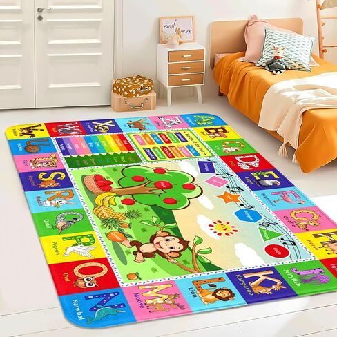 ABC Carpet ، Kids Carpet 5 × 7 قدمًا ، حصيرة ABC Alphabet ، لعبة ممتعة للعبة غرفة نوم للأطفال ، سجادة تعليمية للأطفال للغرفة ، غرفة معيشة ، غرفة حضانة ، طفل صغير. in Kuwait