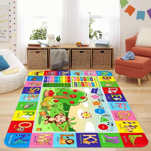 ABC Carpet ، Kids Carpet 5 × 7 قدمًا ، حصيرة ABC Alphabet ، لعبة ممتعة للعبة غرفة نوم للأطفال ، سجادة تعليمية للأطفال للغرفة ، غرفة معيشة ، غرفة حضانة ، طفل صغير. in Kuwait