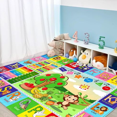 ABC Carpet ، Kids Carpet 5 × 7 قدمًا ، حصيرة ABC Alphabet ، لعبة ممتعة للعبة غرفة نوم للأطفال ، سجادة تعليمية للأطفال للغرفة ، غرفة معيشة ، غرفة حضانة ، طفل صغير. in Kuwait