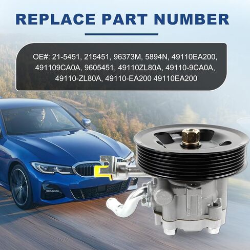 96-665 مضخة التوجيه السلطة تناسب هوندا أوديسي 11-17/ الطيار 12-15/ ريدجلين 12-14 3.5L V6 محرك استبدال OE 21-534 56110RN0A51 56110RN0A54 56110RV01 56110RV0A0A04RM in Kuwait
