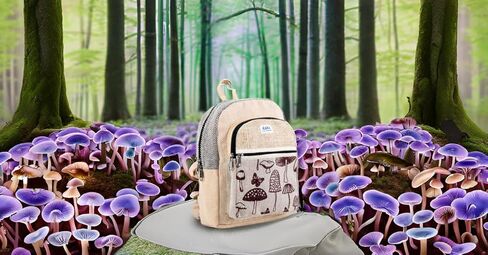 Natural Handmade Hemp MINI backpack by Adi Fashion - Eco-friendly Colorful and stylish Unisex backpack (Natural Black) in Kuwait