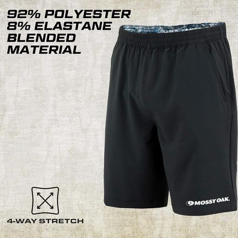 Mossy Oak Men's Standard Lounge Comfy Gym Shorts with Pockets, Anthracite, Large in Saudi Arabia