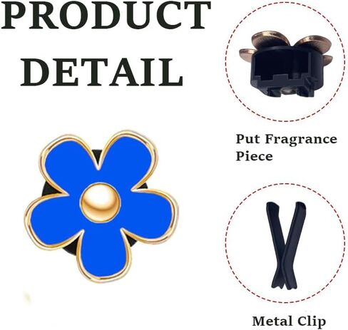مقاطع تنفيس الهواء - 6 PCS Daisy Flower Car Decoration للتنفيس والتكييف - ديكور إكسسوارات داخلية السيارة المصنوعة يدويًا - سحر وهدايا لطيف للنساء in Kuwait