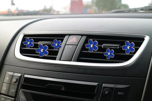 مقاطع تنفيس الهواء - 6 PCS Daisy Flower Car Decoration للتنفيس والتكييف - ديكور إكسسوارات داخلية السيارة المصنوعة يدويًا - سحر وهدايا لطيف للنساء in Kuwait
