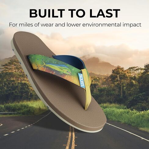 Scott Hawaii Men's Kaiko Sandal | Nylon Strap with Neoprene Lining | Molded Non-marking No-slip Outsole | Arch Support and Heel Cup | Marine & Boat Friendly in Kuwait