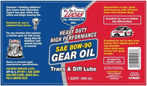 زيت لوكاس 10043-PK12 زيت تروس عالي التحمل 80/90 بلس - زجاجة سعة 1 لتر in Kuwait