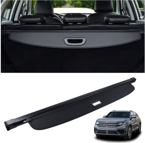 Cargo Cover Fit for 2018-2025 Volkswagen Atlas Rear Storage Waterproof Retractable Rear Trunk Security Cover Shielding Shade Black in Saudi Arabia
