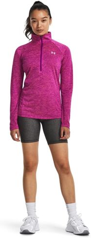 Under Armour Women's Standard Tech Twist ½ Zip Long-Sleeve Pullover, (573) Mystic Magenta/Rebel Pink/Metallic Silver, X-Small in Saudi Arabia