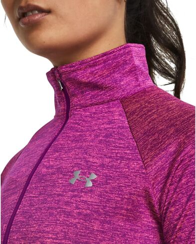 Under Armour Women's Standard Tech Twist ½ Zip Long-Sleeve Pullover, (573) Mystic Magenta/Rebel Pink/Metallic Silver, X-Small in Saudi Arabia