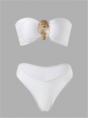 Women's 3 Pieces Bikini Set Tube Tops and Bottoms with Skirts Cover Ups in Saudi Arabia