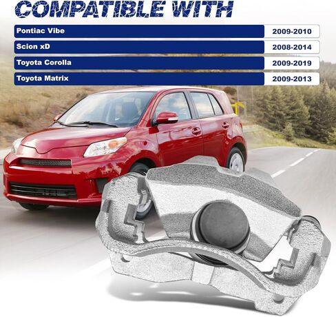 Front Left Disc Brake Caliper Assembly with Bracket Compatible with Pontiac Vibe 2009-2010, Scion xD 2008-2014, Toyota Corolla 2009-2019, Toyota Matrix 2009-2013 in Saudi Arabia