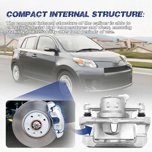 Front Left Disc Brake Caliper Assembly with Bracket Compatible with Pontiac Vibe 2009-2010, Scion xD 2008-2014, Toyota Corolla 2009-2019, Toyota Matrix 2009-2013 in Saudi Arabia