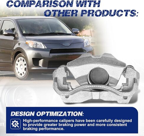 Front Left Disc Brake Caliper Assembly with Bracket Compatible with Pontiac Vibe 2009-2010, Scion xD 2008-2014, Toyota Corolla 2009-2019, Toyota Matrix 2009-2013 in Saudi Arabia