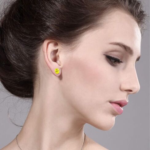 Gem Stone King 14K White Gold Stud Earrings 3.30 Ct Oval 8x6mm Pink Created Sapphire in Saudi Arabia