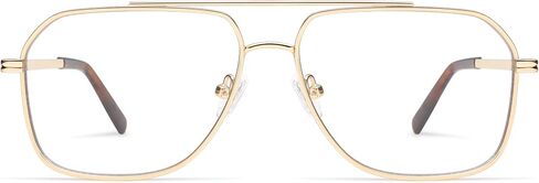 Amomoma Retro Blue Light Aviator Glasses for Women Men ، Metal Exclude Class Computer Reader Frame AM6133 in Kuwait