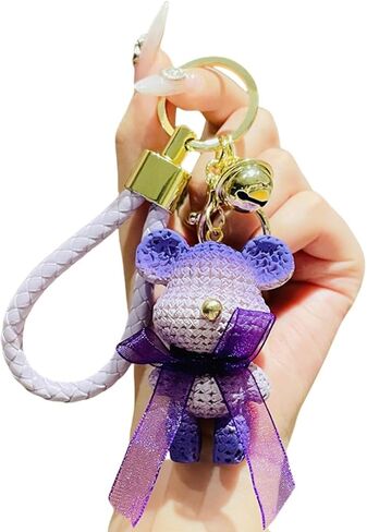 HSYHERE Men Women Boy Girl Cool Simple Fashionable Bowknot Star Bear Keychain Christmas Gift Bag Pendant Metal Key Ring in Saudi Arabia