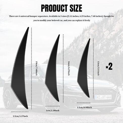 طقم Canards Car 6pcs ، فاصل الشفاه الأمامي ، ملصقات مزخرفة مزخرفة بمضادات التصادم ، إكسسوارات خارجية المفسد مجموعة الديكور لسيارات السيارات (أسود) (أسود) in Kuwait