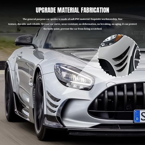 طقم Canards Car 6pcs ، فاصل الشفاه الأمامي ، ملصقات مزخرفة مزخرفة بمضادات التصادم ، إكسسوارات خارجية المفسد مجموعة الديكور لسيارات السيارات (أسود) (أسود) in Kuwait