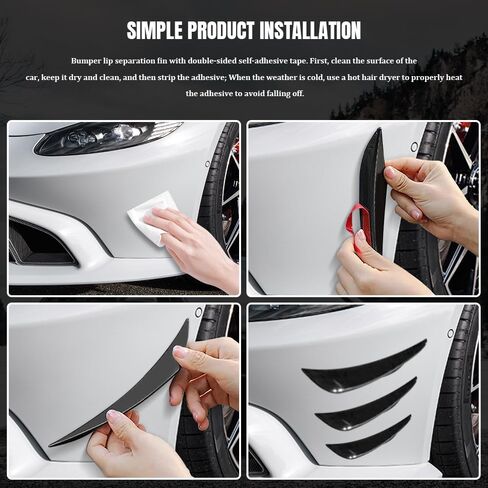 طقم Canards Car 6pcs ، فاصل الشفاه الأمامي ، ملصقات مزخرفة مزخرفة بمضادات التصادم ، إكسسوارات خارجية المفسد مجموعة الديكور لسيارات السيارات (أسود) (أسود) in Kuwait