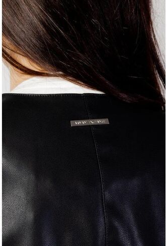 A|X Armani Exchange Women's Eco Leather Zip-Up Jacket, Black, L in Saudi Arabia