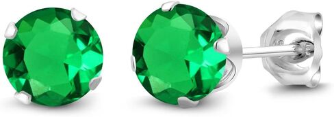 Gem Stone King 925 Sterling Silver Ecstasy Mystic Topaz 4-Prong Women's Stud Earrings (1.90 Cttw, Round 6MM) in Saudi Arabia