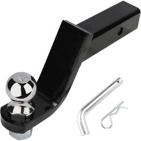 Angcosy 2-Inch Trailer Hitch Ball Mount, Heavy-Duty Steel, 7,500 lbs Capacity, 2" Drop, 3/4" Rise, 2" Trailer Ball & 5/8" Hitch Pin Included