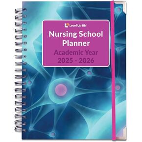 Nursing School Study Planner - Nursing Student Gifts - Spring/Fall Calendar Year - Dates Start August 1, 2024 & Ends August 31, 2025