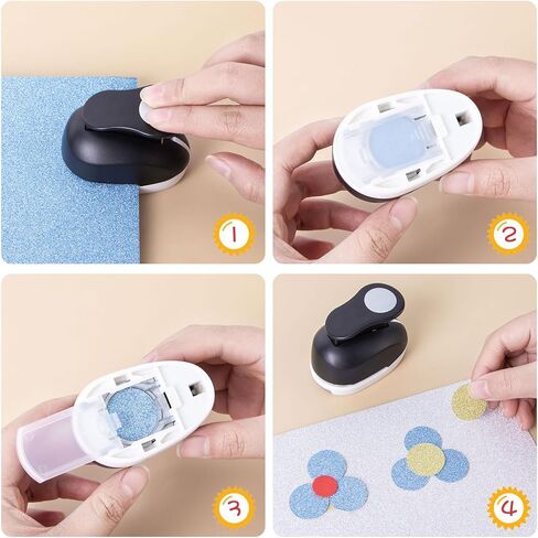 WERADNISH 1 بوصة دائرة لكمة 2PCS، رافعة عمل ثقب لكمة دائرة، دائرة ثقب اللكمات للحرف الورقية سكرابوكينغ بطاقات المعايدة الفنية، الوردي in Kuwait