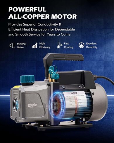 مضخة تفريغ مقاييس التيار المتردد من Orion Motor Tech، مضخة تفريغ تيار متردد 3.5 قدم مكعب ومجموعة قياس لـ R134a R12 R22 R502، مجموعة قياس مشعب التيار المتردد ومضخة تفريغ HVAC مع ثقب وختم ذاتي يمكن الصنابير وصلات سريعة in Saudi Arabia